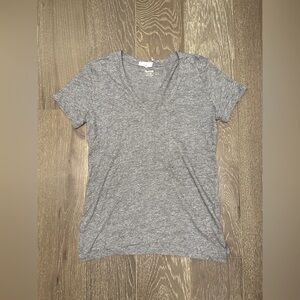 NWT Madewell Gray V neck  T-Shirt w/ Front Pocket | Size XS